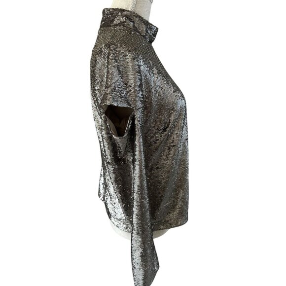 Generation Love Katrina Sequin Top S Gold Long Sleeve - Picture 3 of 8